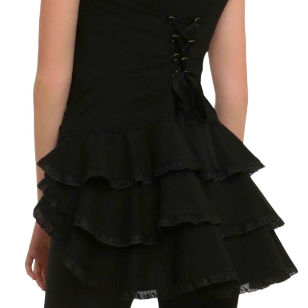 HOT TOPIC SPIN DOCTOR VICTORIAN HIGH/LOW WAIST RUFFLES CORSET VEST TOP! XXL 2X